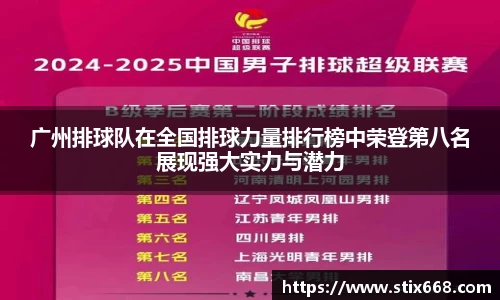 广州排球队在全国排球力量排行榜中荣登第八名展现强大实力与潜力