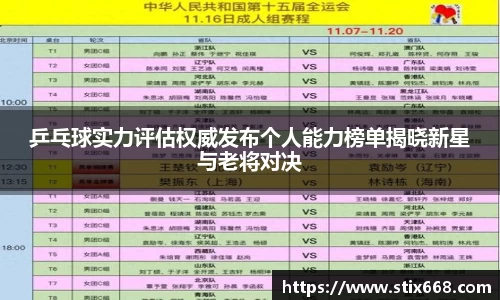 乒乓球实力评估权威发布个人能力榜单揭晓新星与老将对决